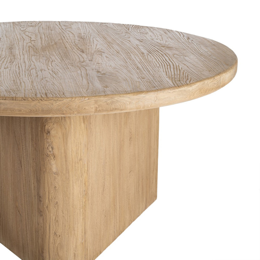MESA COMEDOR MADERA DE OLMO SALÓN 150 X 150 X 76 CM