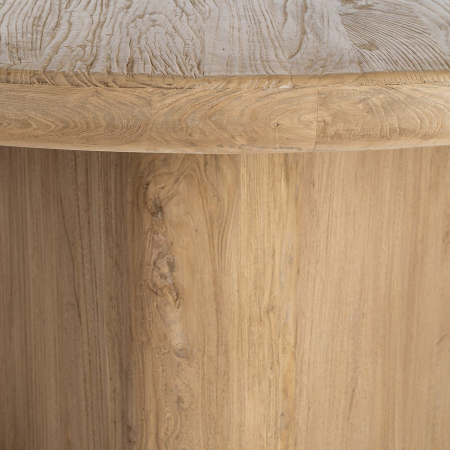 ELM WOOD DINING TABLE LIVING ROOM 150 X 150 X 76 CM
