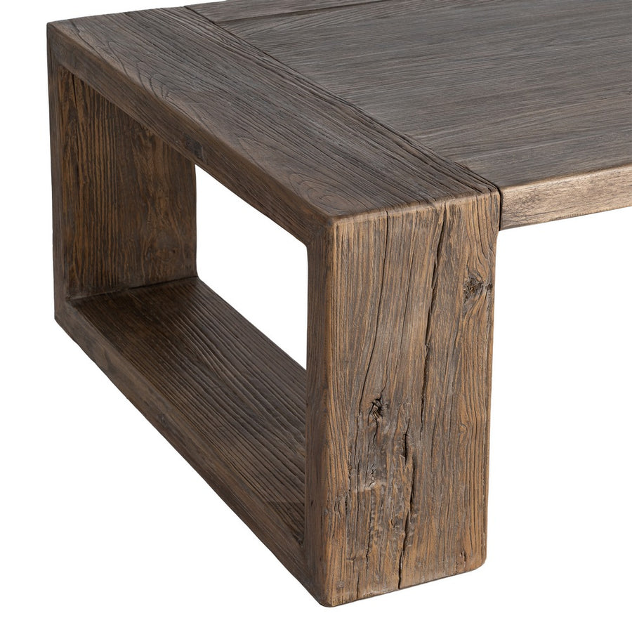 ELM WOOD COFFEE TABLE LIVING ROOM 160 X 80 X 43 CM