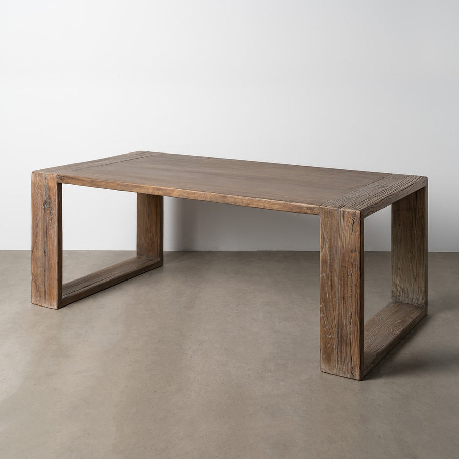 ELM WOOD DINING TABLE LIVING ROOM 200 X 100 X 76 CM