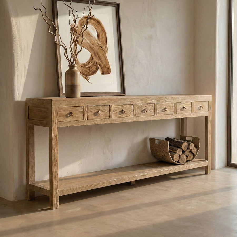 CONSOLA MADERA DE OLMO ENTRADA 240 X 45 X 90 CM