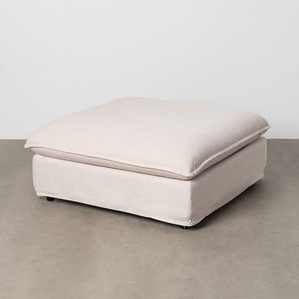 PUF BEIGE DM-TEJIDO SALÓN 100 X 100 X 42 CM