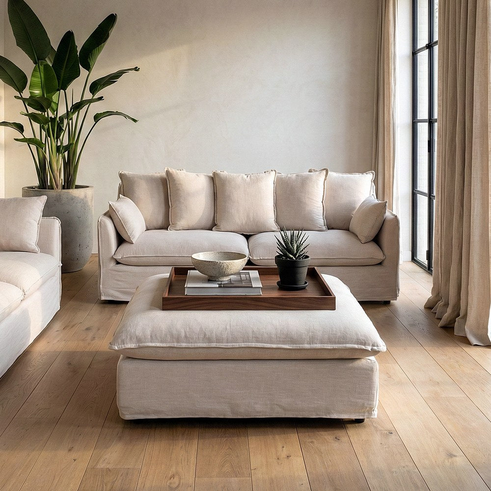 PUF BEIGE DM-TEJIDO SAL�N 100 X 100 X 42 CM