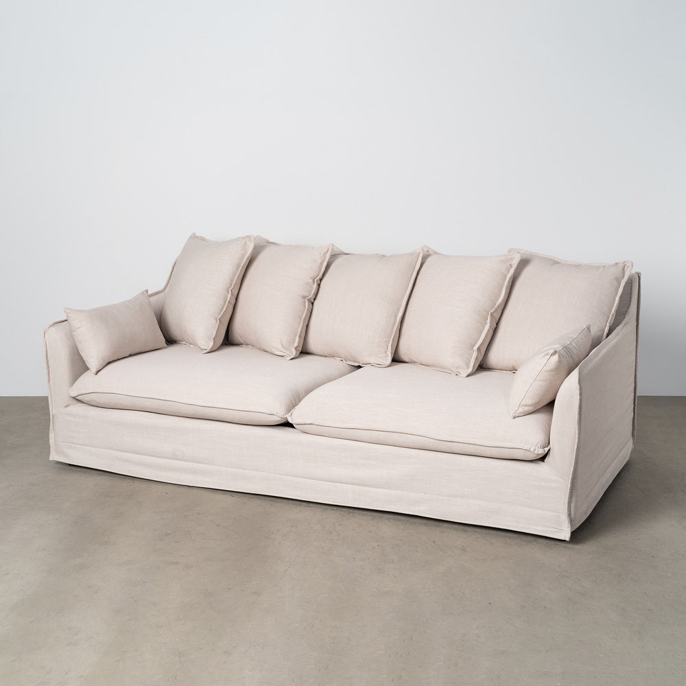 SOFÁ 3 PLAZAS BEIGE DM-TEJIDO SALÓN 212 X 104 X 76 CM