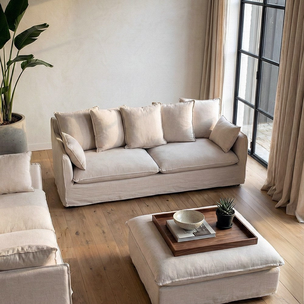 SOF� 3 PLAZAS BEIGE DM-TEJIDO SAL�N 212 X 104 X 76 CM