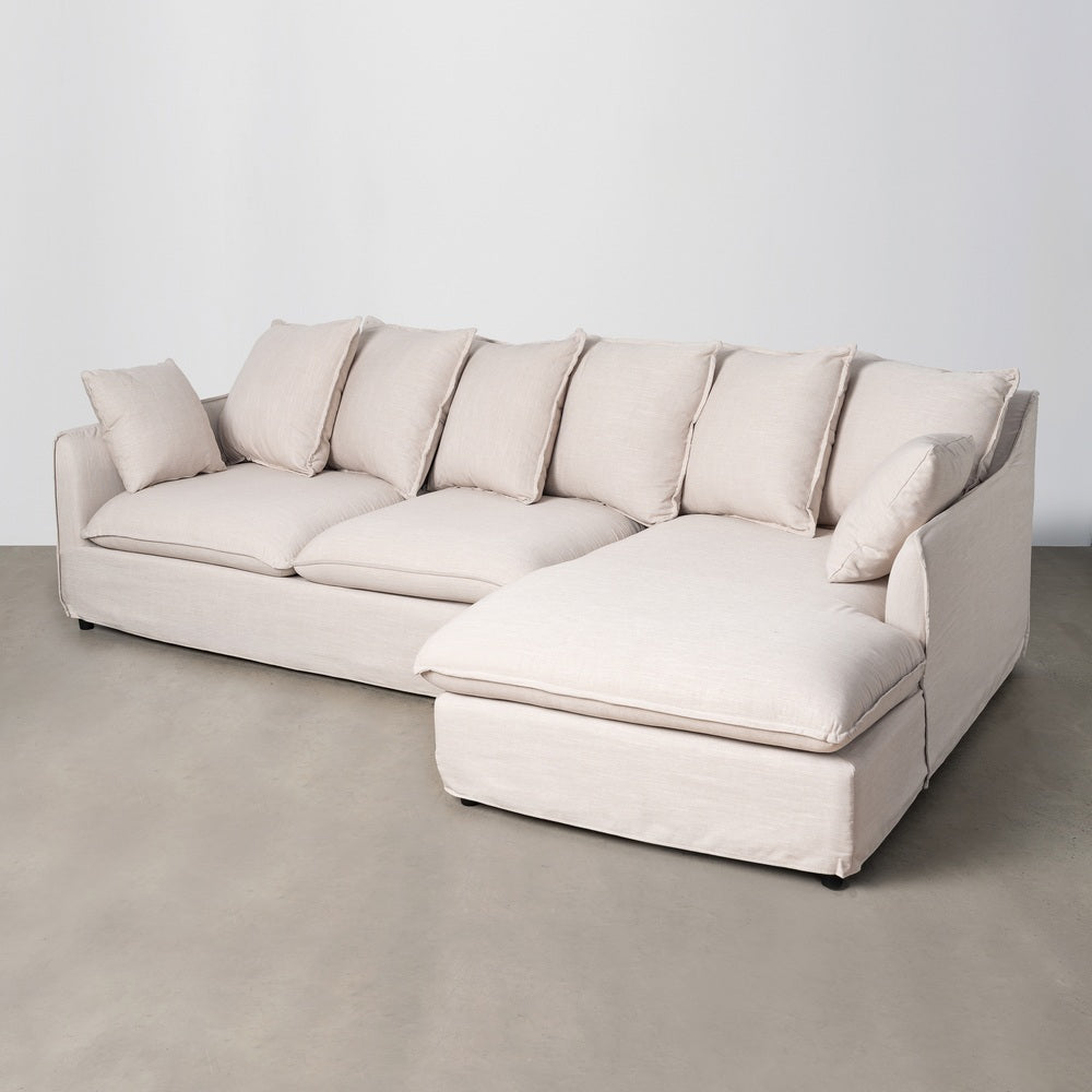 SOF� CHAISE LONGUE BEIGE DM-TEJIDO SAL�N 252 X 158 X 84 CM
