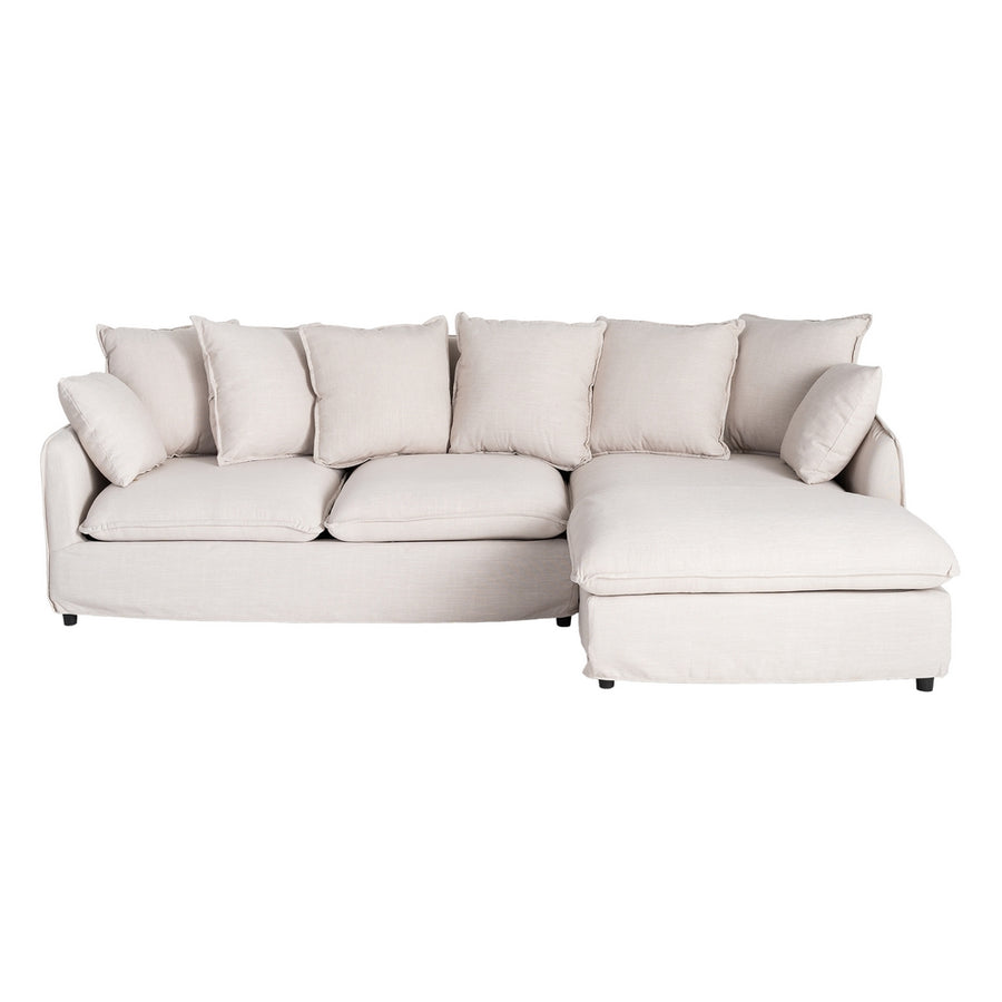 SOFÁ CHAISE LONGUE BEIGE DM-TEJIDO SALÓN 252 X 158 X 84 CM