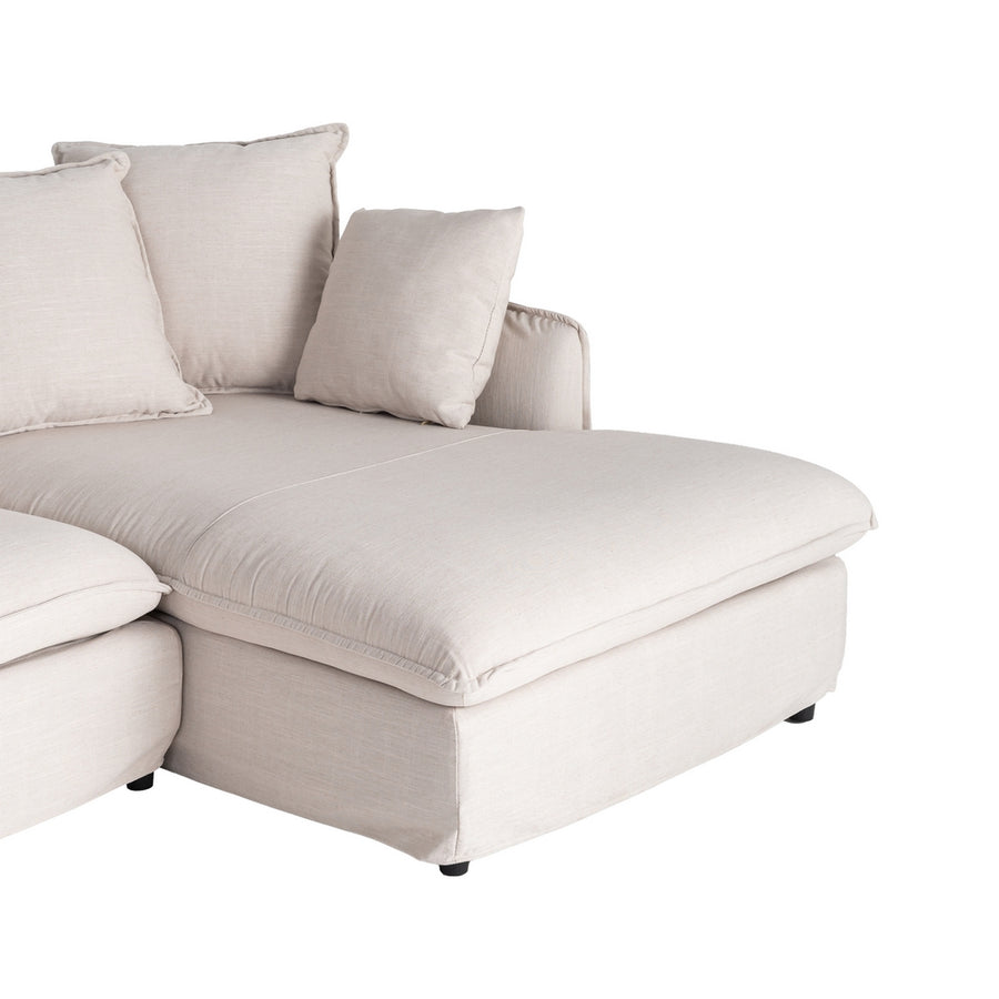 SOFÁ CHAISE LONGUE BEIGE DM-TEJIDO SALÓN 252 X 158 X 84 CM