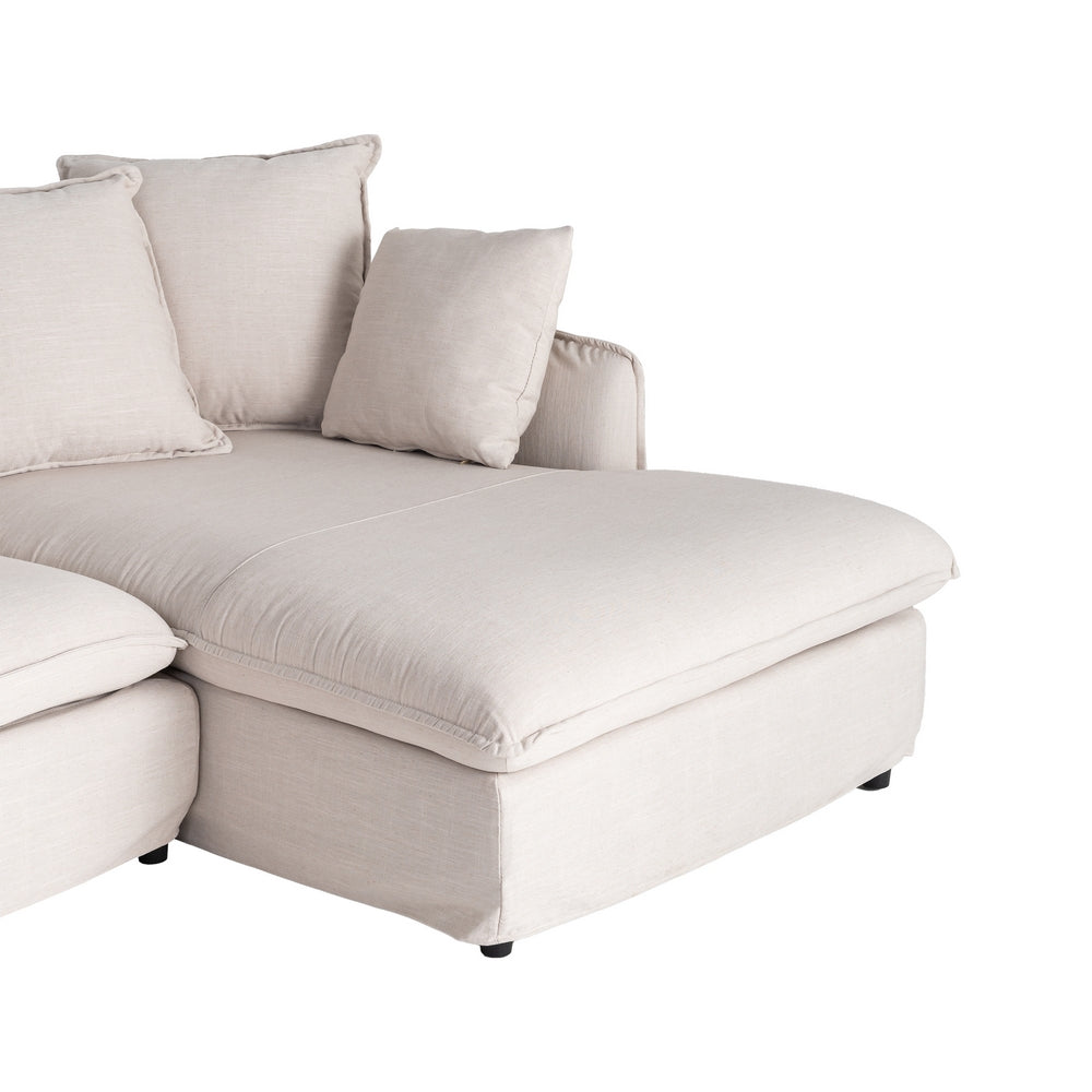 SOFÁ CHAISE LONGUE BEIGE DM-TEJIDO SALÓN 252 X 158 X 84 CM