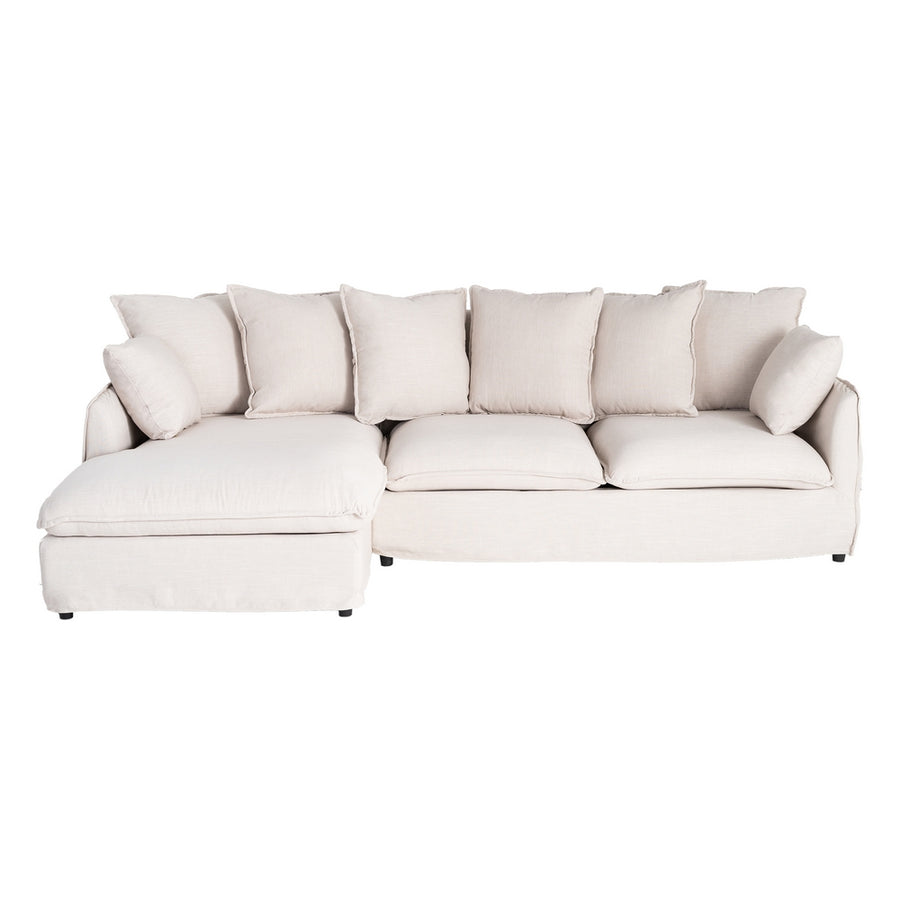 SOFÁ CHAISE LONGUE BEIGE DM-TEJIDO SALÓN 254 X 158 X 84 CM