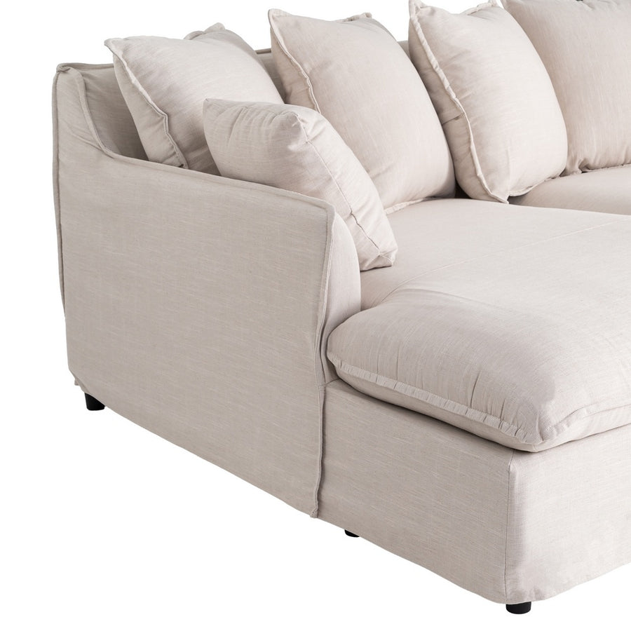 SOFÁ CHAISE LONGUE BEIGE DM-TEJIDO SALÓN 254 X 158 X 84 CM