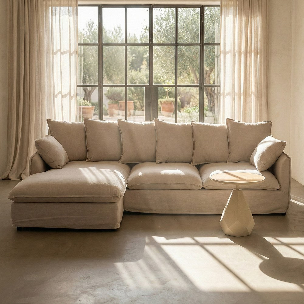 SOF� CHAISE LONGUE BEIGE DM-TEJIDO SAL�N 254 X 158 X 84 CM