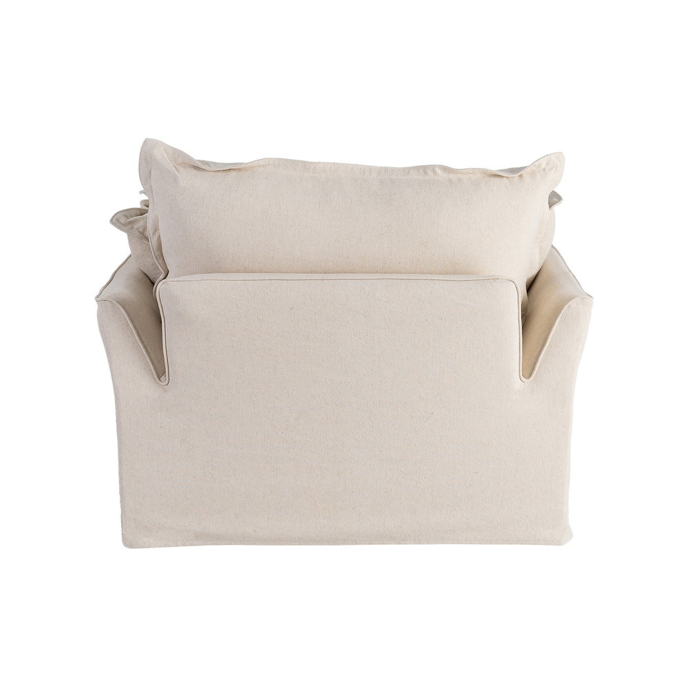 SILLÓN BEIGE MADERA / TEJIDO SALÓN 115 X 109 X 97 CM