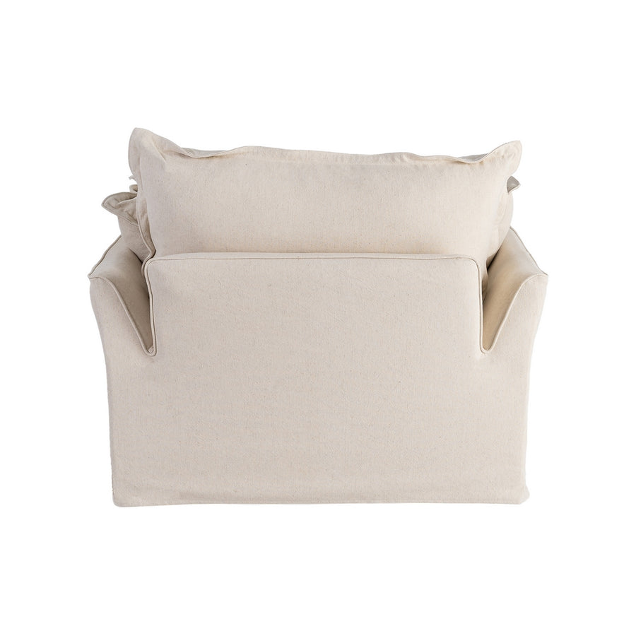 SILLÓN BEIGE MADERA / TEJIDO SALÓN 115 X 109 X 97 CM
