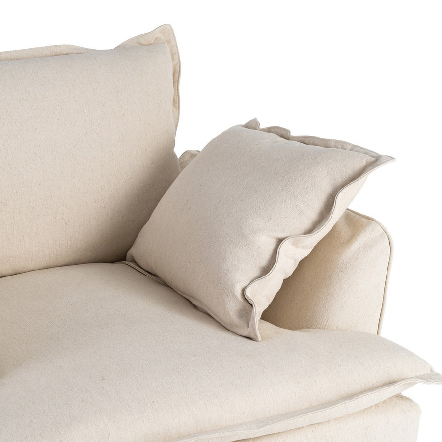 SILLÓN BEIGE MADERA / TEJIDO SALÓN 115 X 109 X 97 CM