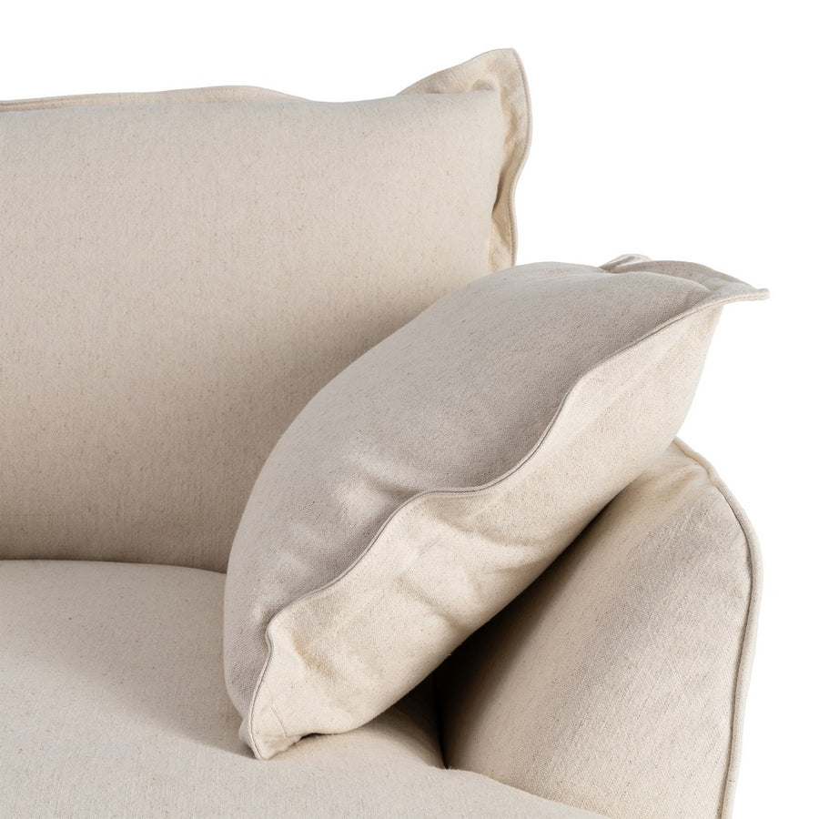 SILLÓN BEIGE MADERA / TEJIDO SALÓN 115 X 109 X 97 CM