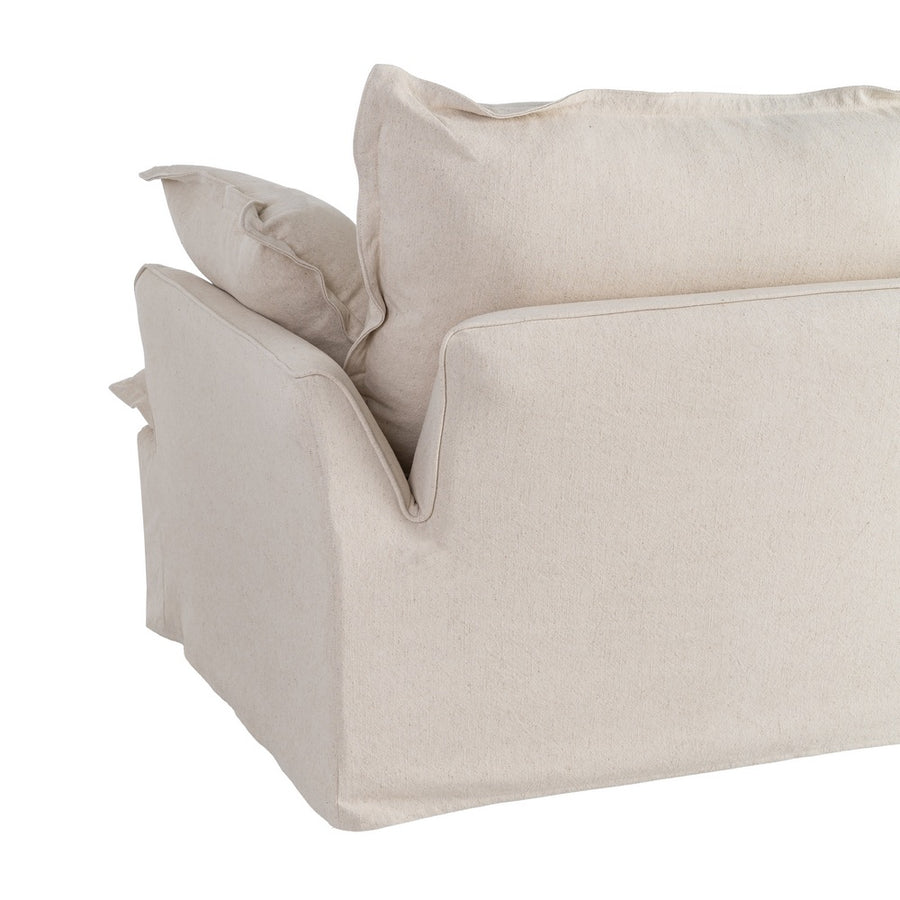 SILLÓN BEIGE MADERA / TEJIDO SALÓN 115 X 109 X 97 CM