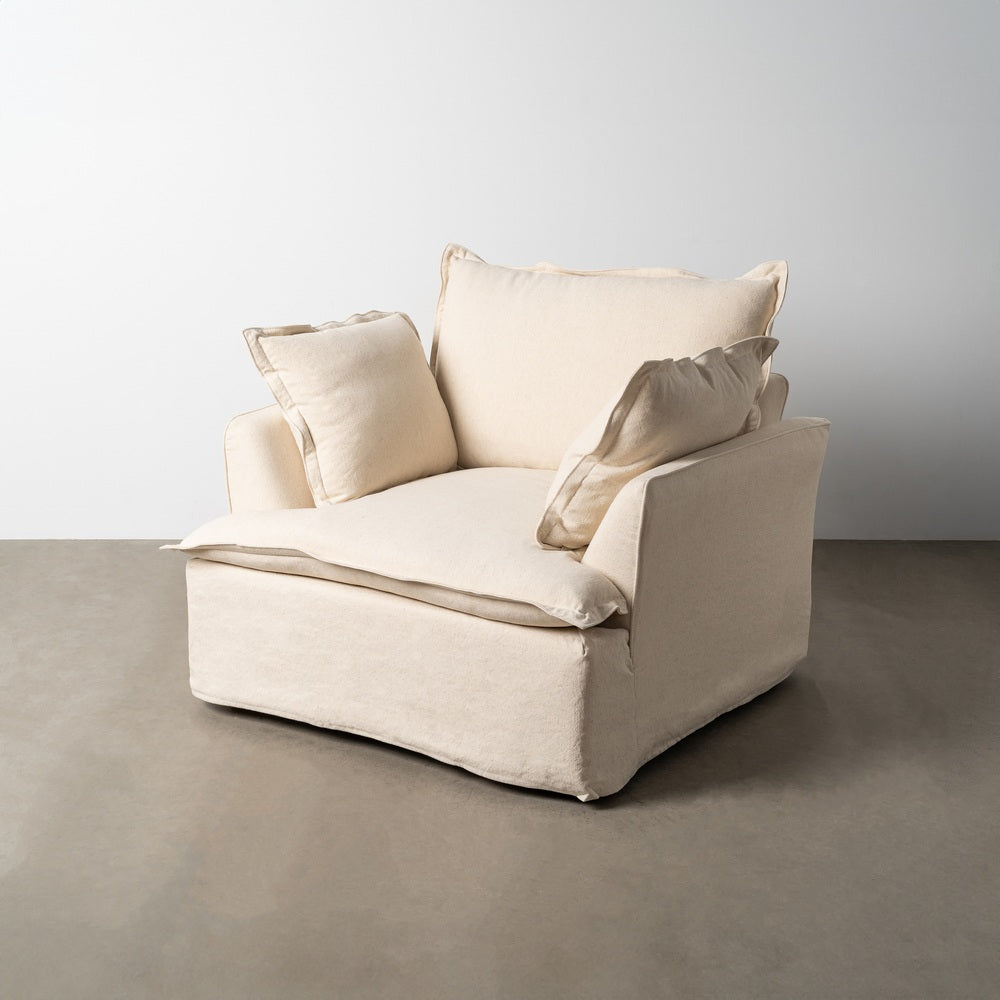 SILL�N BEIGE MADERA / TEJIDO SAL�N 115 X 109 X 97 CM