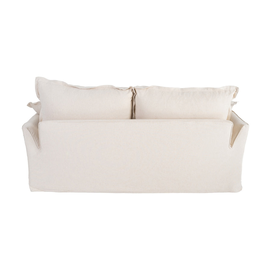 SOFÁ 2 PLAZAS BEIGE MADERA / TEJIDO 200 X 109 X 90 CM