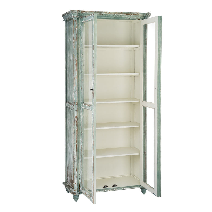 VITRINA MADERA RECICLADA SALÓN 101 X 44 X 216 CM