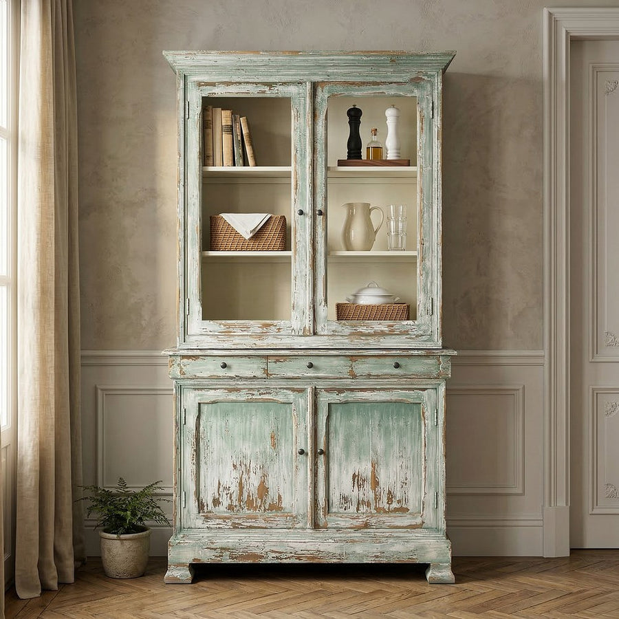 ALACENA MADERA RECICLADA SALÓN 120 X 47 X 218 CM