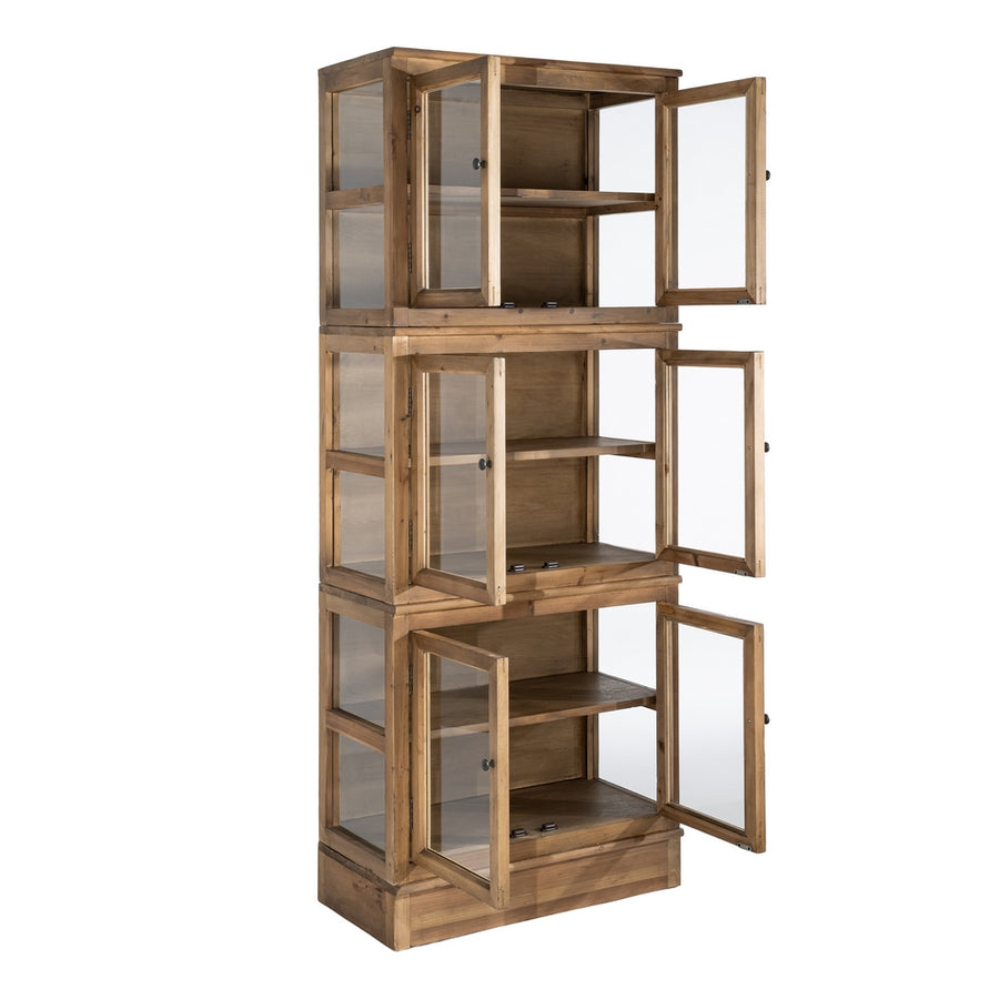 VITRINA MADERA RECICLADA SALÓN 80 X 40 X 201,50 CM