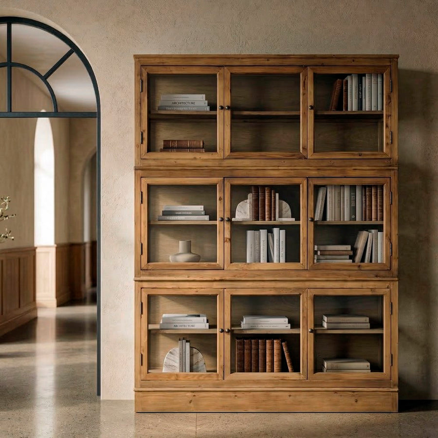 RECYCLED WOOD LIVING ROOM DISPLAY CABINET 155 X 40 X 201.50 CM
