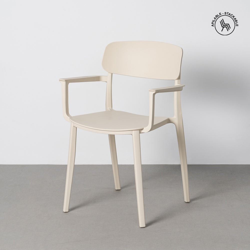 SILLA APILABLE CREMA PP CONTRACT 51,50 X 51 X 80 CM