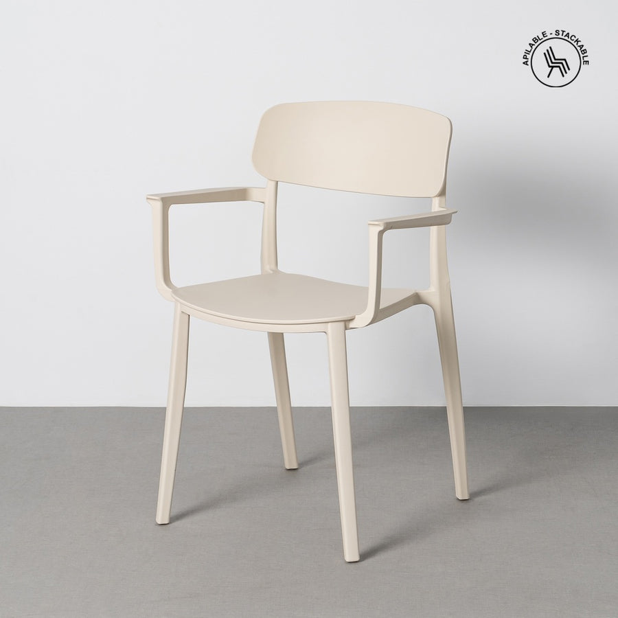 SILLA APILABLE CREMA PP CONTRACT 51,50 X 51 X 80 CM