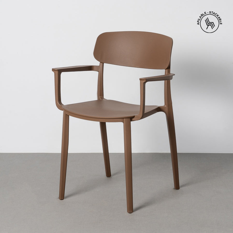 SILLA APILABLE MARRÓN PP CONTRACT 51,50 X 51 X 80 CM