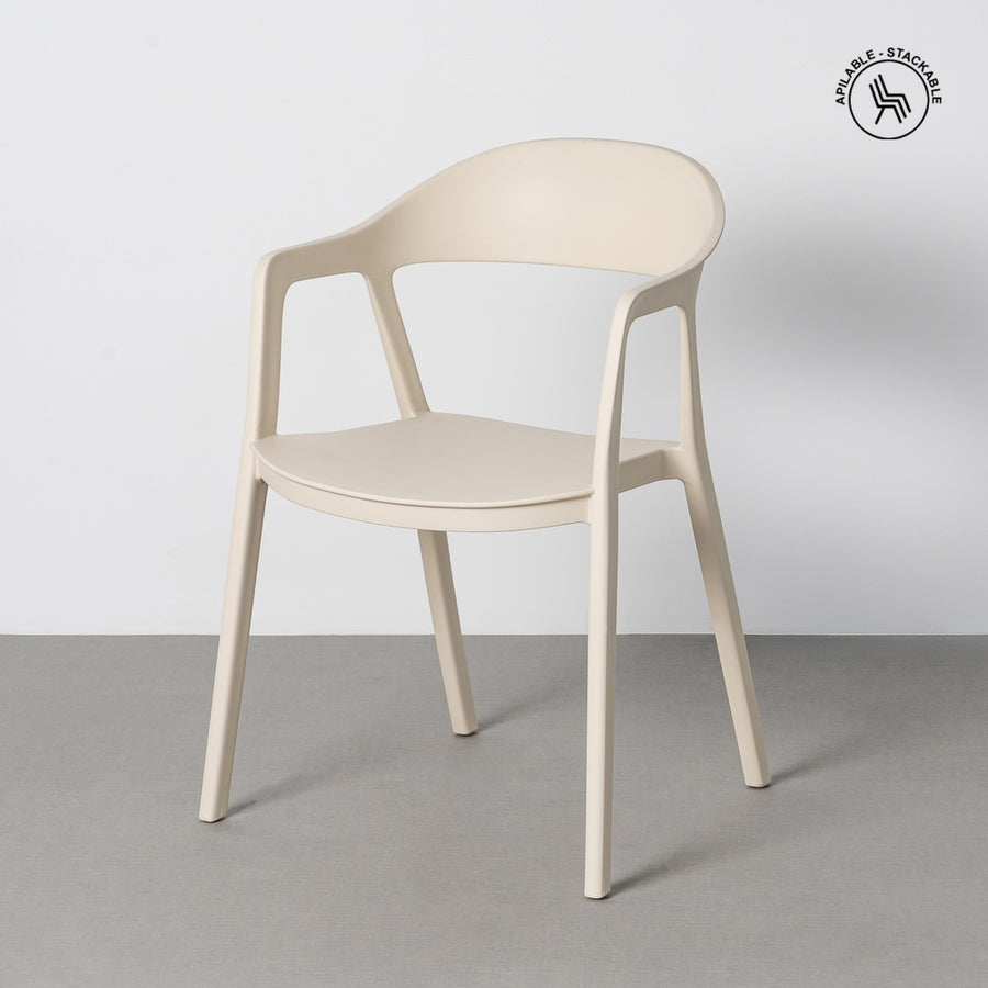 STACKABLE CREAM PP CONTRACT CHAIR 52 X 52 X 80 CM