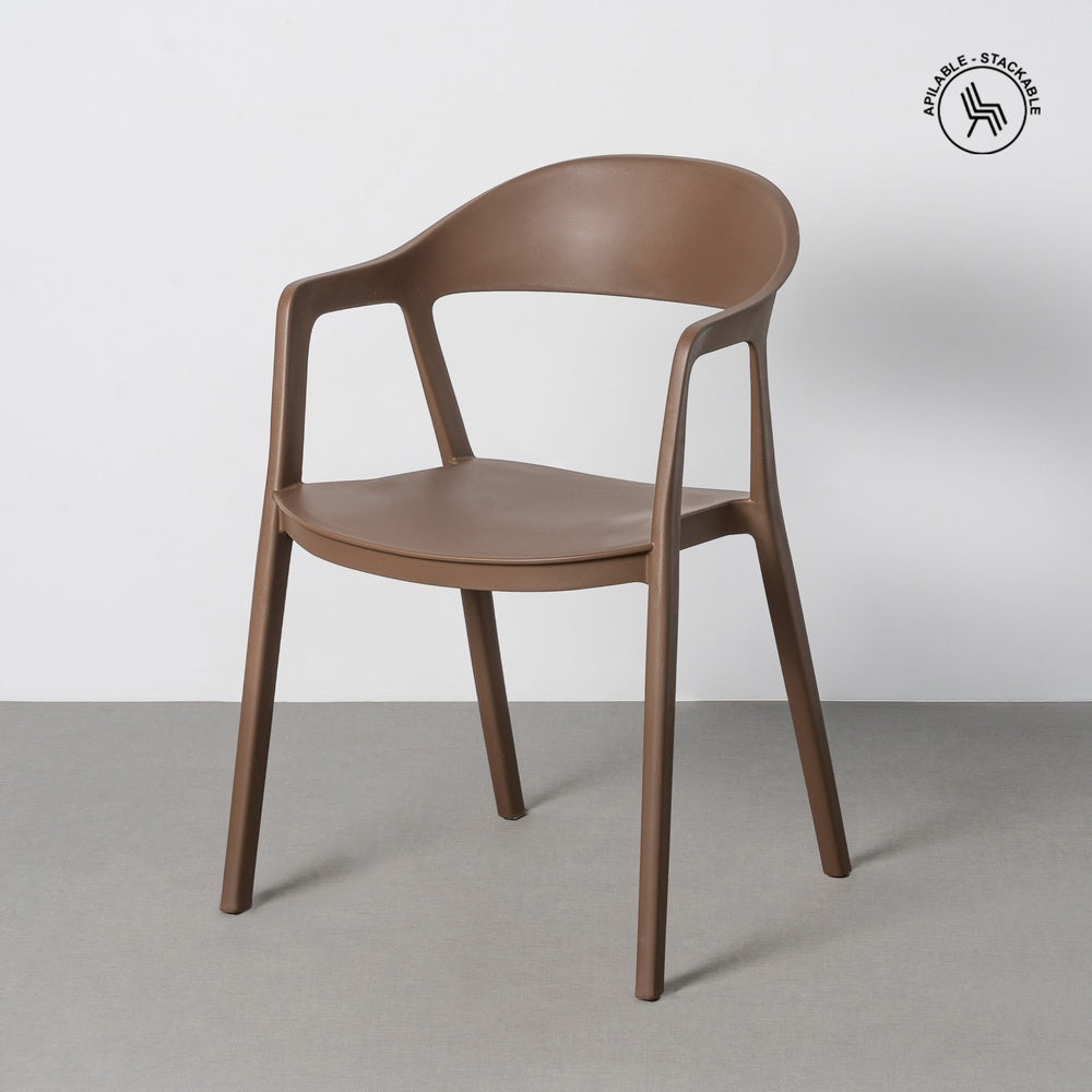 SILLA APILABLE MARRÓN PP CONTRACT 52 X 52 X 80 CM