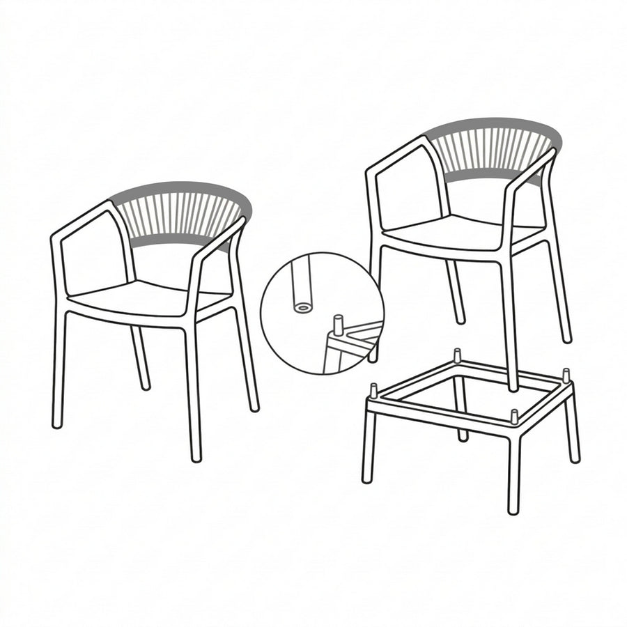 TABURETE-SILLA POLIPROPILENO CONTRACT 55,80 X 59,80 X 104,50