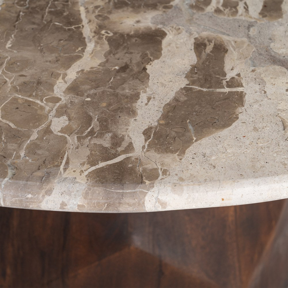 MESA CENTRO MADERA-M�RMOL SAL�N 90 X 90 X 40 CM