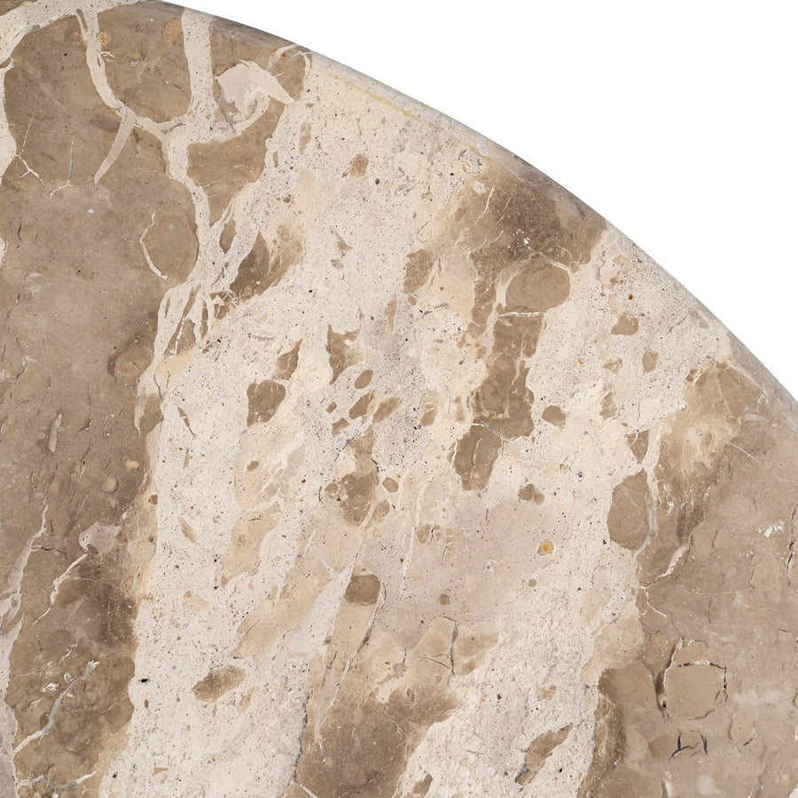 WOOD-MARBLE COFFEE TABLE LIVING ROOM 90 X 90 X 40 CM