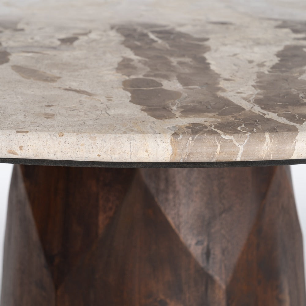 MESA COMEDOR MADERA-M�RMOL SAL�N 120 X 120 X 77 CM