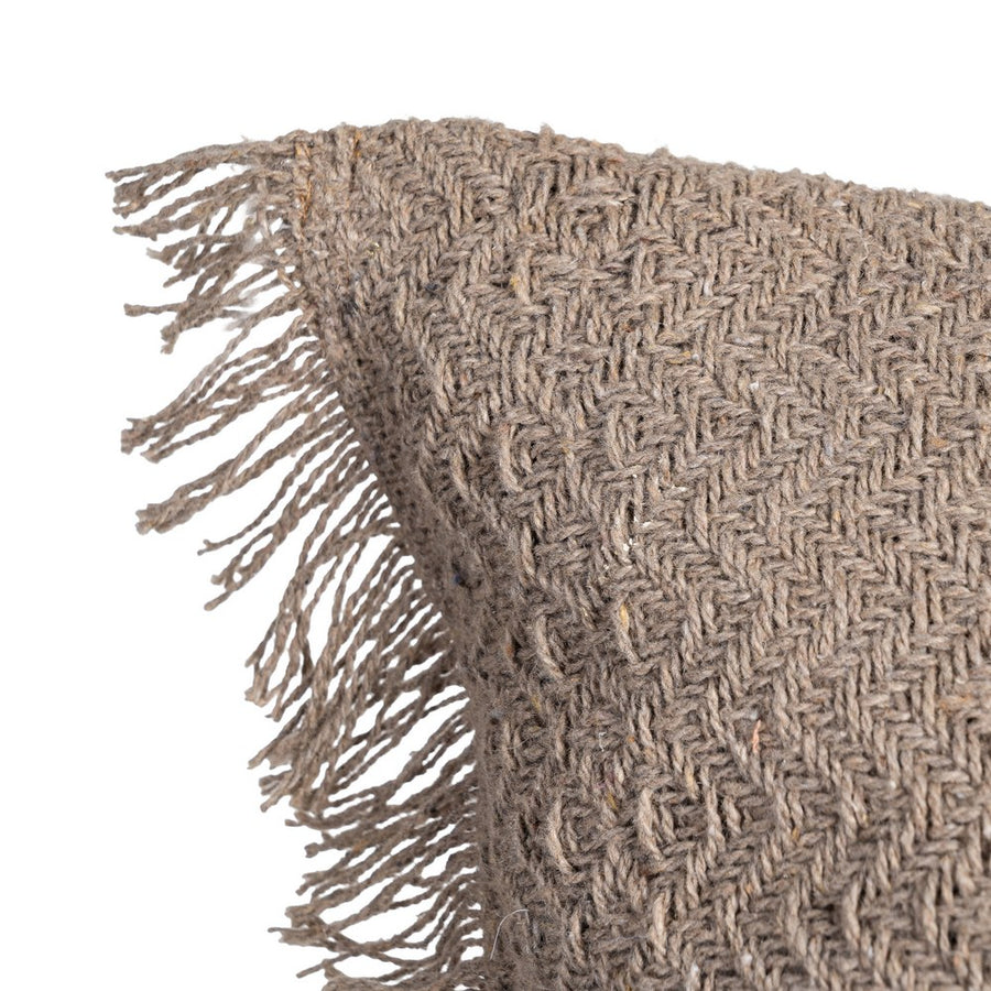 BROWN COTTON-POLYESTER CUSHION 60 X 60 CM