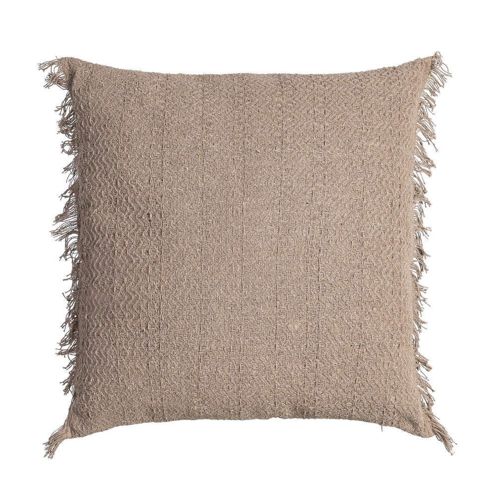 BROWN COTTON-POLYESTER CUSHION 60 X 60 CM