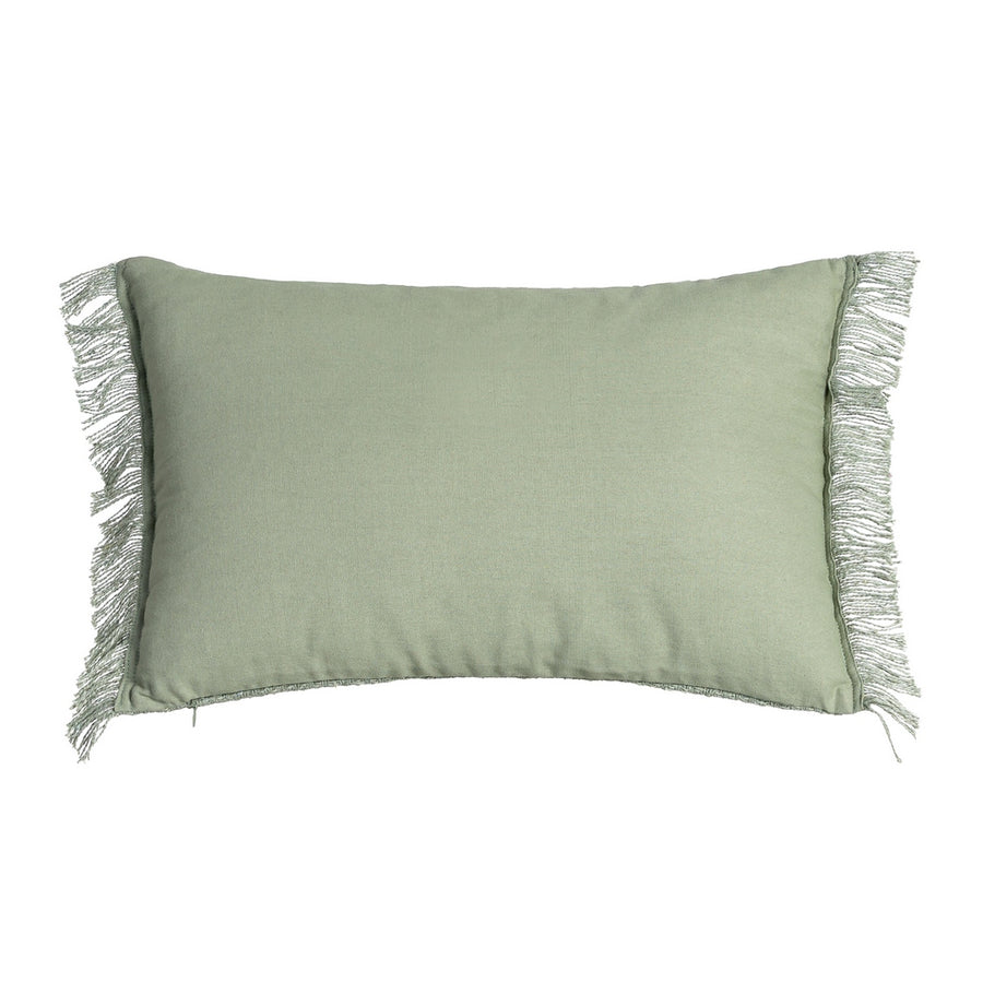 GREEN COTTON-POLYESTER CUSHION 30 X 50 CM