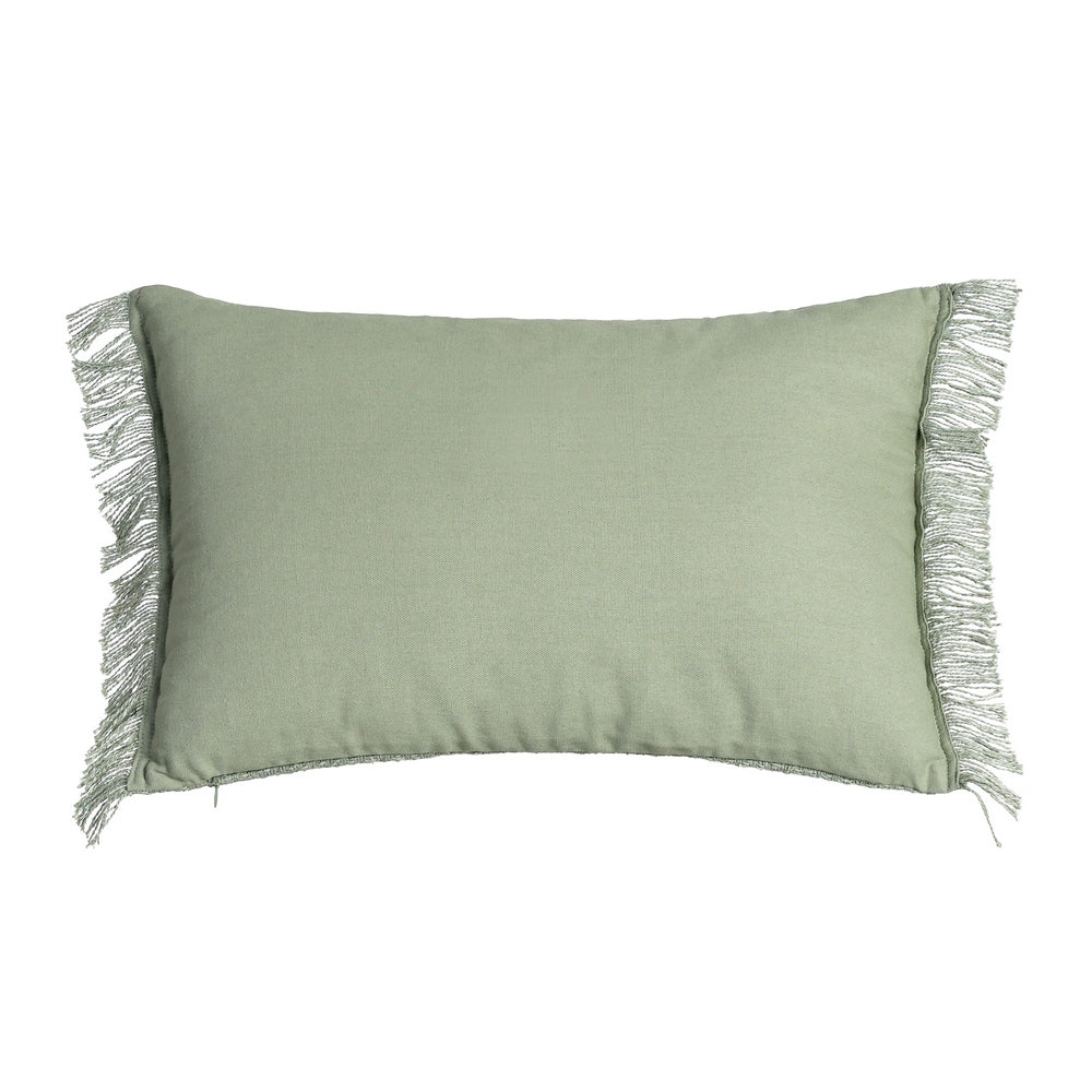 COJÍN VERDE ALGODÓN-POLIÉSTER 30 X 50 CM