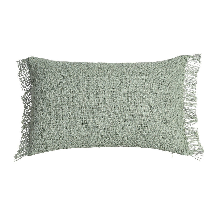 GREEN COTTON-POLYESTER CUSHION 30 X 50 CM