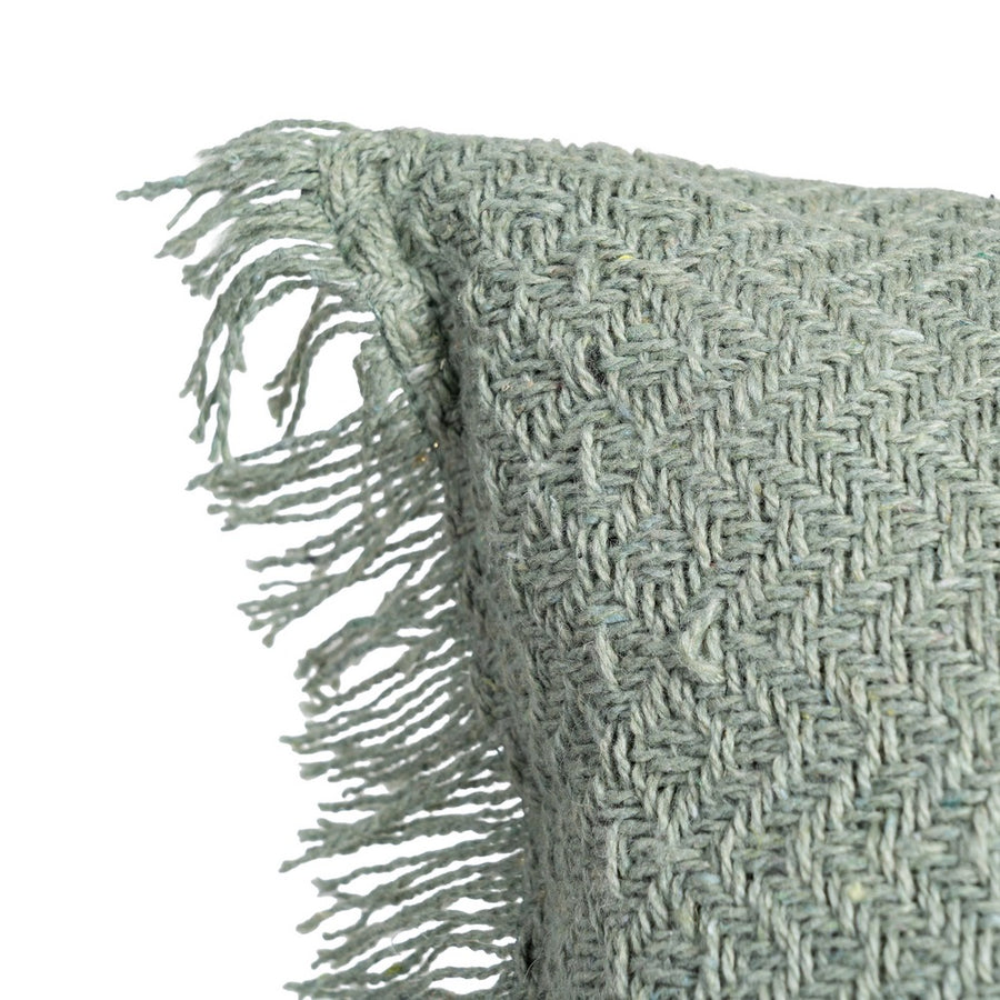 GREEN COTTON-POLYESTER CUSHION 60 X 60 CM