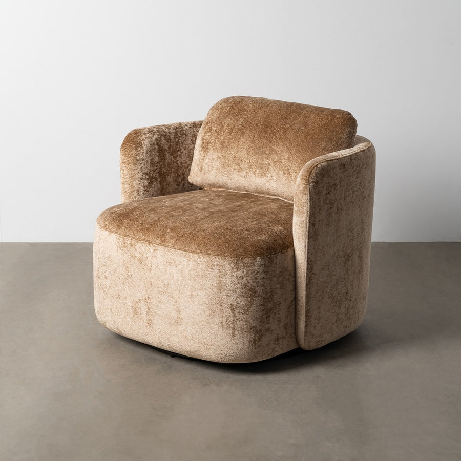 SILLÓN GIRATORIO BEIGE TEJIDO SALÓN 87 X 85 X 66 CM