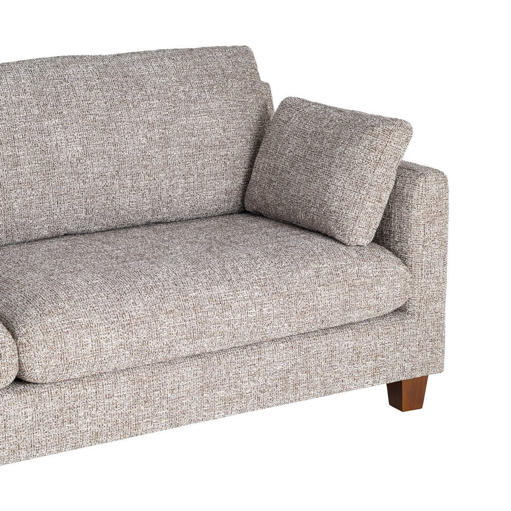 SOFÁ 3 PLAZAS BEIGE TEJIDO-MADERA 221 X 90 X 87 CM