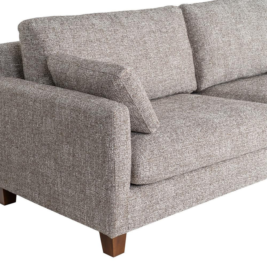 SOFÁ 3 PLAZAS BEIGE TEJIDO-MADERA 221 X 90 X 87 CM