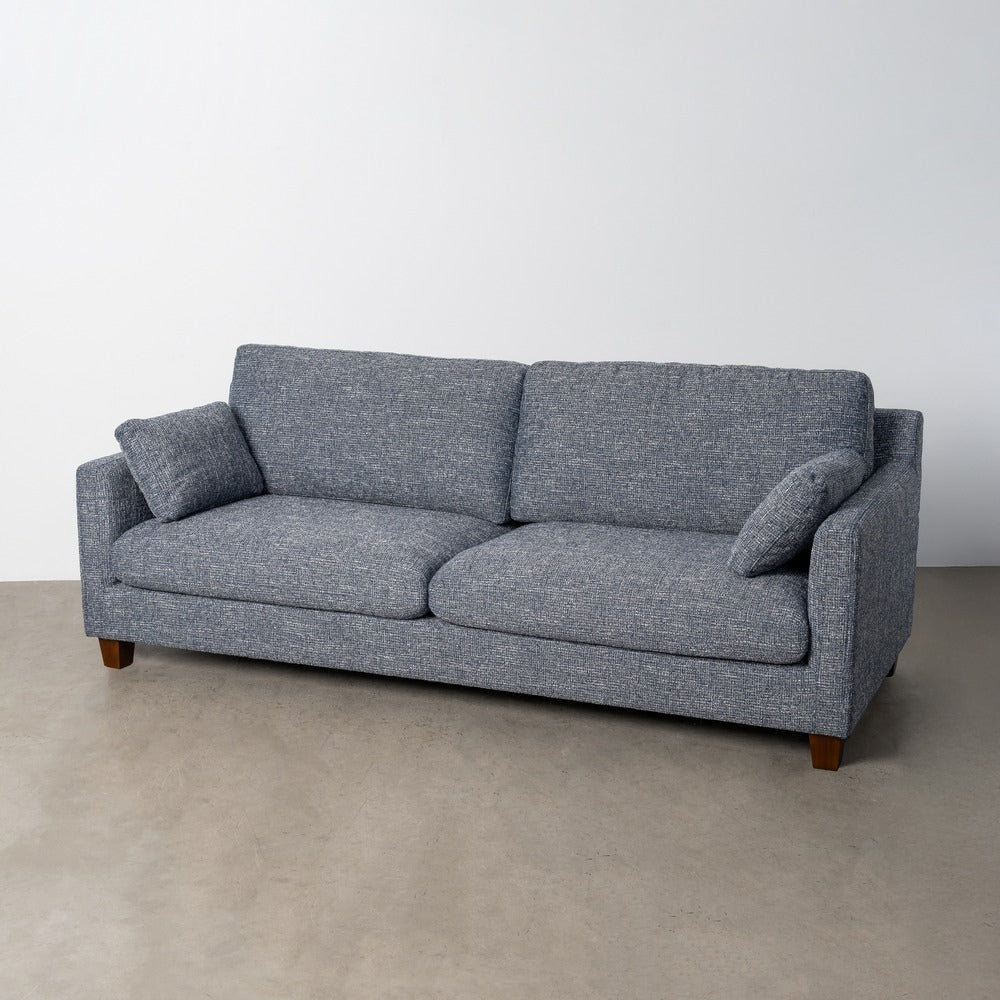 SOFÁ 3 PLAZAS AZUL TEJIDO-MADERA 221 X 90 X 87 CM