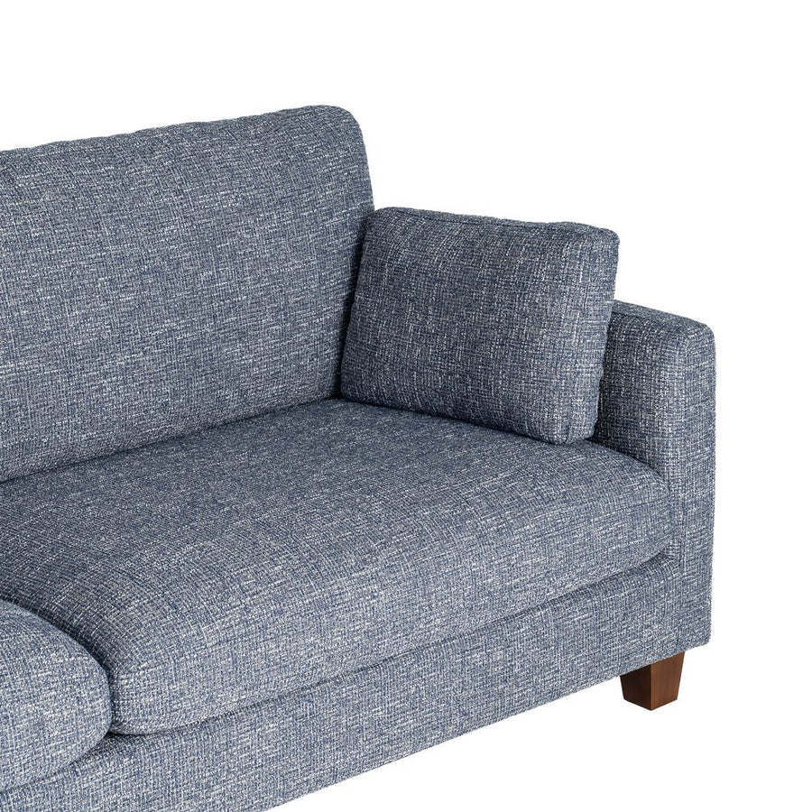 BLUE FABRIC-WOOD 3-SEATER SOFA 221 X 90 X 87 CM