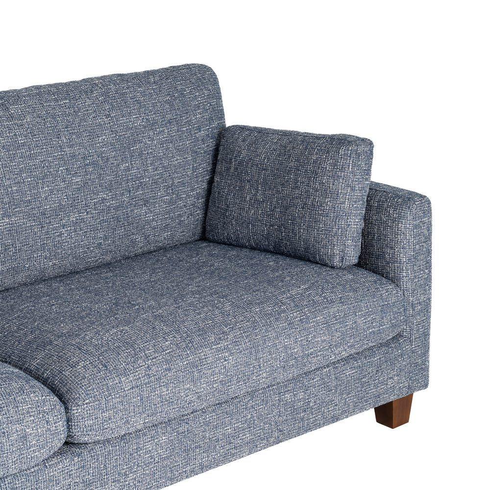 SOFÁ 3 PLAZAS AZUL TEJIDO-MADERA 221 X 90 X 87 CM