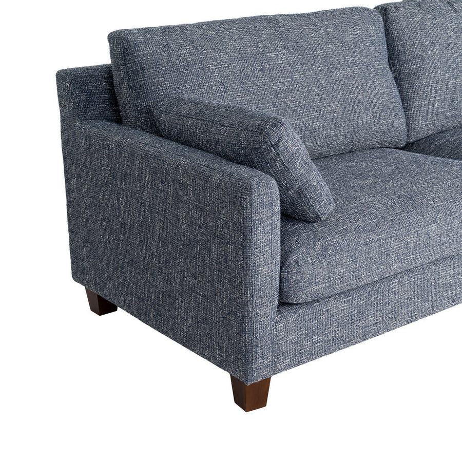 BLUE FABRIC-WOOD 3-SEATER SOFA 221 X 90 X 87 CM