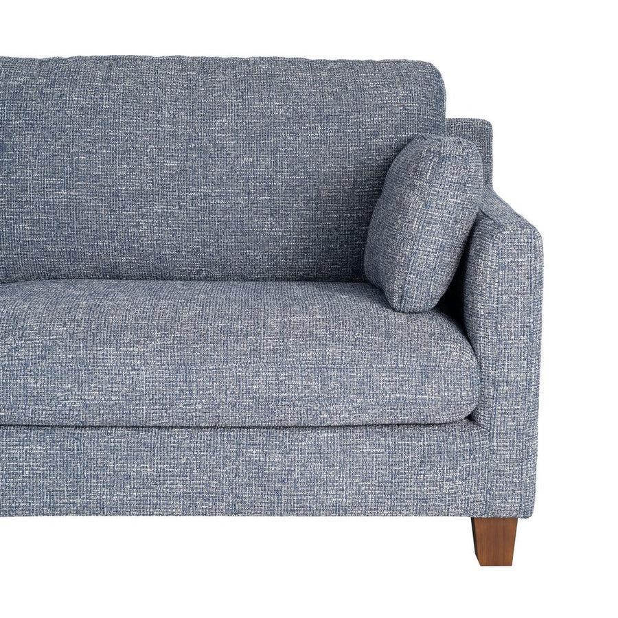 BLUE FABRIC-WOOD 3-SEATER SOFA 221 X 90 X 87 CM